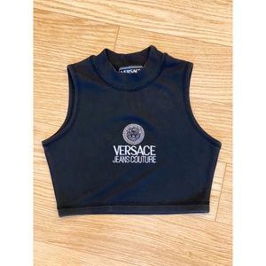 VINTAGE VERSACE JEANS COUTURE logo crop top